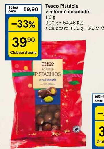 Tesco Pistácie v mléčné čokoládě, 110 g 