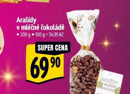 Arašídy v mléčné čokoládě • 200 g 