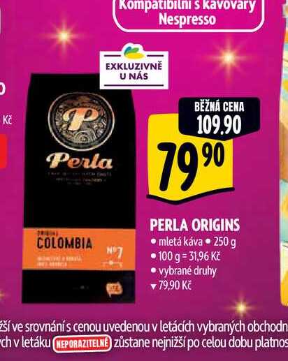   PERLA ORIGINS • mletá káva • 250 g  