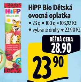 HiPP Bio Dětská ovocná oplatka, 23 g 