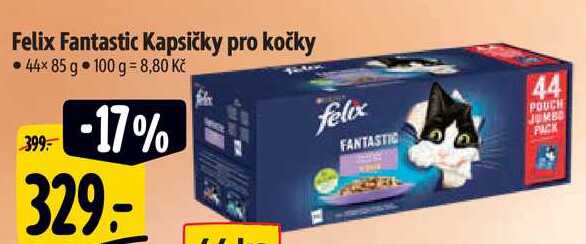 Felix Fantastic Kapsičky pro kočky, 44x 85 g