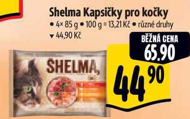 Shelma Kapsičky pro kočky, 4x 85 g 