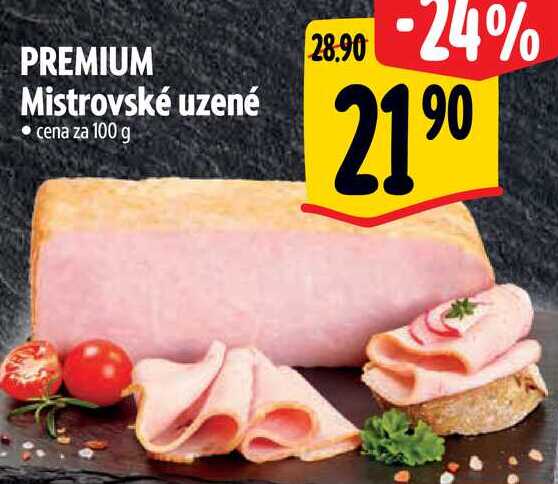 PREMIUM Mistrovské uzené, cena za 100 g  