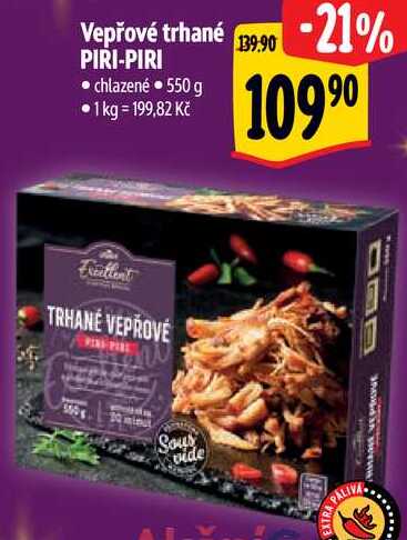 Vepřové trhané PIRI-PIRI, 550 g 