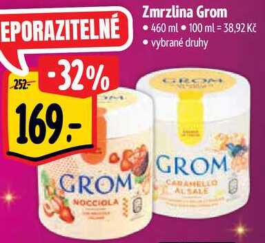 Zmrzlina Grom, 460 ml