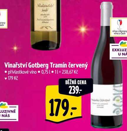 Vinařství Gotberg Tramín červený, 0,75 l