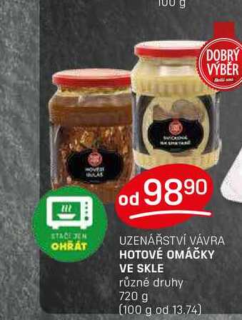 HOTOVÉ OMÁČKY VE SKLE různé druhy 720 g