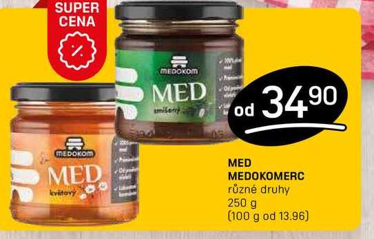 MED MEDOKOMERC různé druhy 250 g 