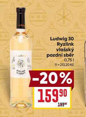 Ludwig 30 Ryzlink vlašský pozdní sběr 0,75l