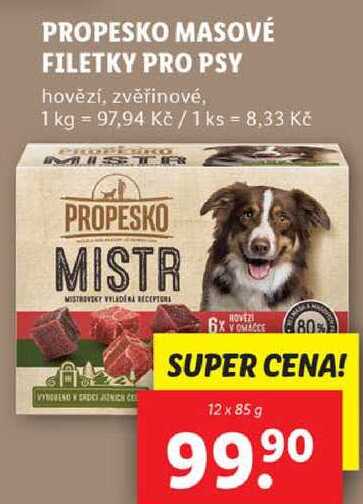 PROPESKO MASOVÉ FILETKY PRO PSY, 12x 85 g