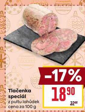 Tlačenka speciál z pultu lahůdek cena za 100 g