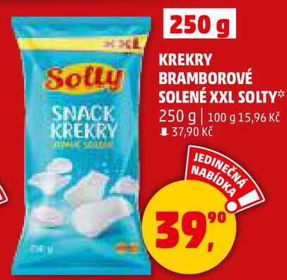 KREKRY BRAMBOROVÉ SOLENÉ XXL SOLTY, 250 g