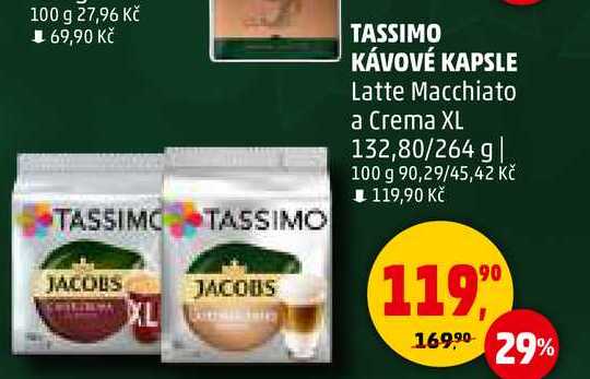 TASSIMO KÁVOVÉ KAPSLE Latte Macchiato a Crema XL, 132,80/264 g