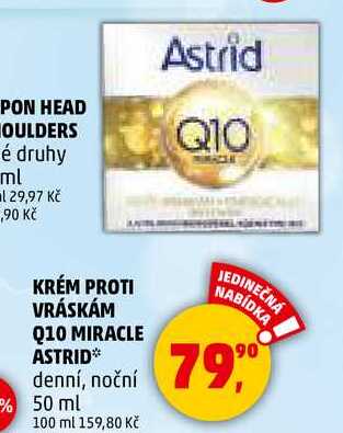 KRÉM PROTI VRÁSKÁM Q10 MIRACLE ASTRID denní, noční, 50 ml 