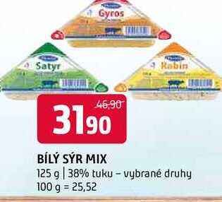 Bílý sýr mix 125 g 38% tuku vybrané druhy 