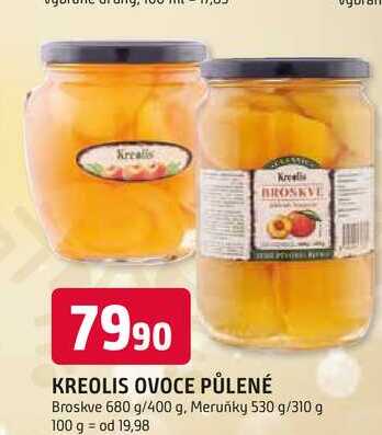 KREOLIS OVOCE PŮLENÉ Broskve 680 g/400 g