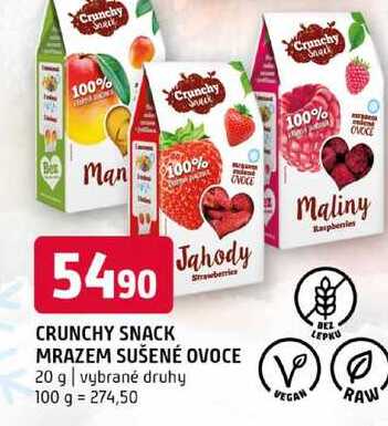 Crunchy mrazem sušené ovoce 20 g vybrané druhy 