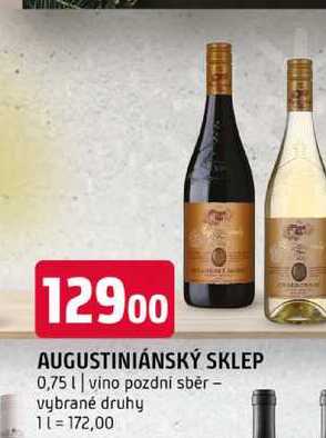 Augustiniánský sklep 0,75l vino pozdní sběr vybrané druhy 