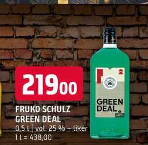 Fruko schulz green deal 0.5l vol. 25 % likér 