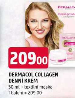 Dermacol collagen denní krém 50 ml + textilní maska 1 balení 