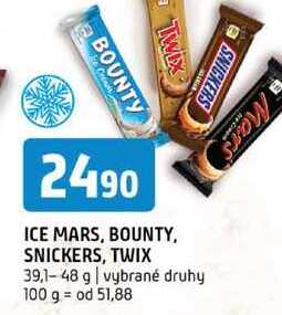 Ice mars bounty snickers twix 39,1-48 g vybrané druhy