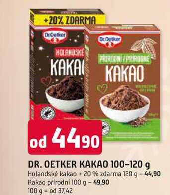 DR. OETKER KAKAO 100-120 g Holandské kakao +20% zdarma