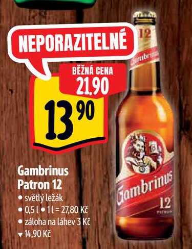   Gambrinus Patron 12 0,5 l v akci