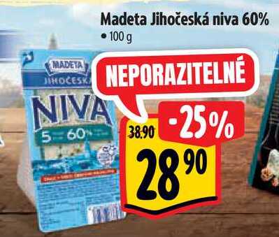 Madeta Jihočeská niva 60%, 100 g