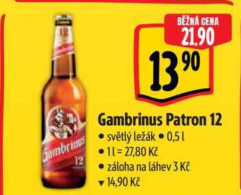 Gambrinus Patron 12, 0,5 l v akci