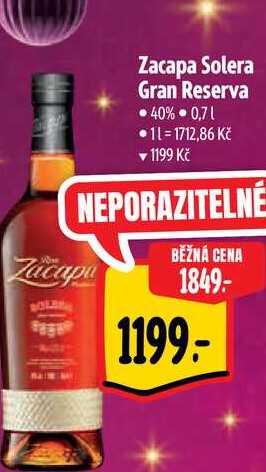 Zacapa Solera Gran Reserva •40% 0,7 l