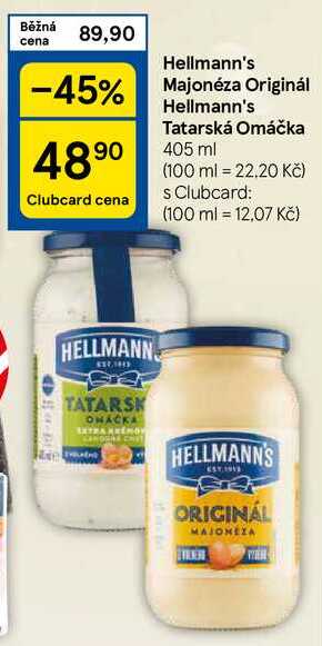 Hellmann's Tatarská Omáčka, 405 ml 