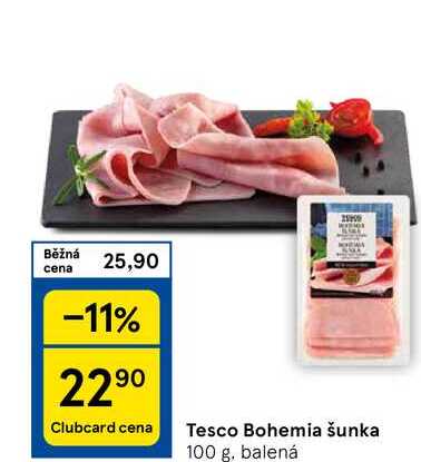 Tesco Bohemia šunka, 100 g, balená 