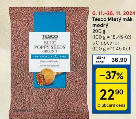 Tesco Mletý mák modrý, 200 g 