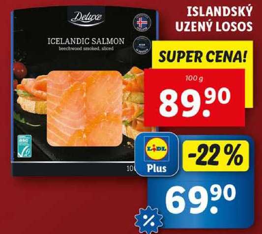 ISLANDSKÝ UZENÝ LOSOS, 100 g