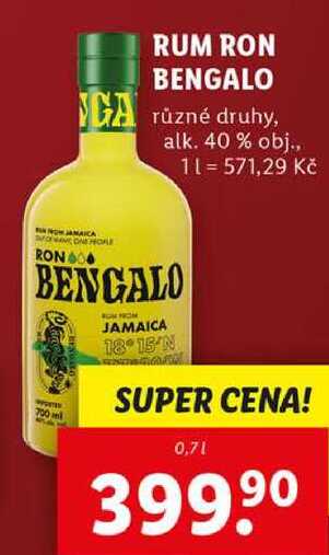 RUM RON BENGALO, 0,7 l