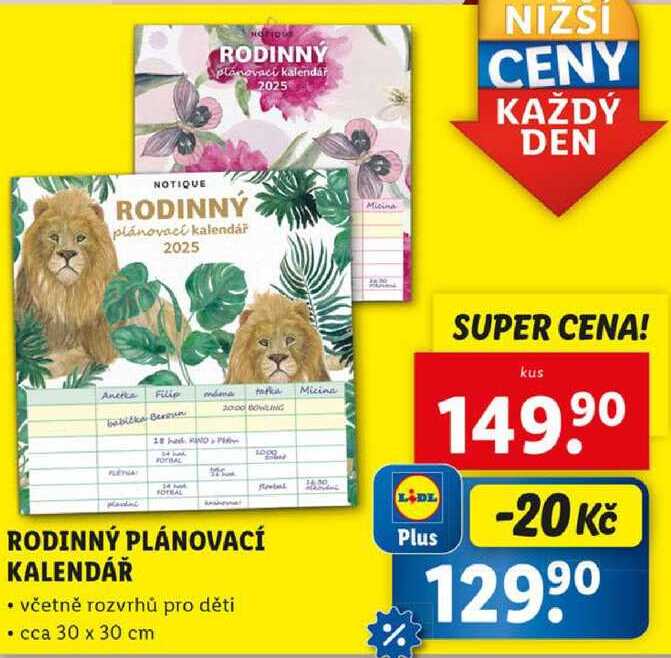 RODINNÝ PLÁNOVACÍ KALENDÁŘ