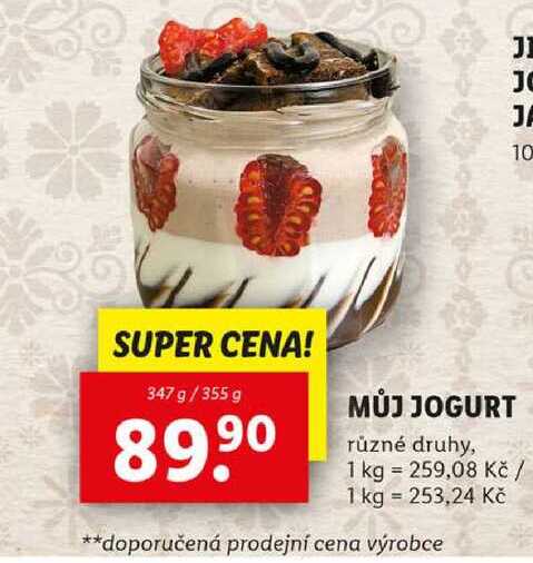 MŮJ JOGURT, 347 g/355 g