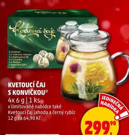 KVETOUCÍ ČAJ S KONVIČKOU, 4x 6 g, 1 ks 