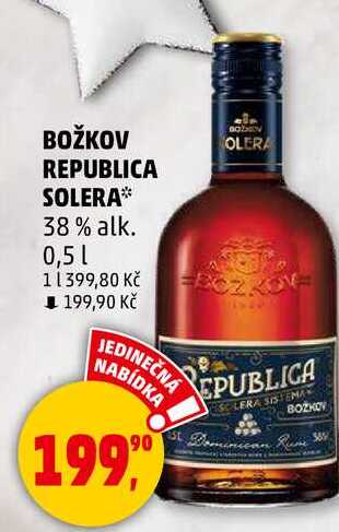 BOŽKOV REPUBLICA SOLERA 38% alk., 0,5 l