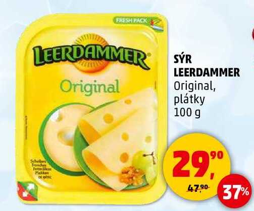 SÝR LEERDAMMER Original, plátky, 100 g 