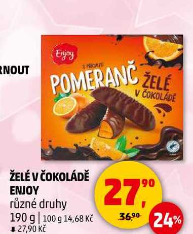 ŽELÉ V ČOKOLÁDĚ ENJOY různé druhy, 190 g 