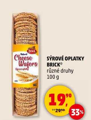 SÝROVÉ OPLATKY BRICK různé druhy, 100 g v akci