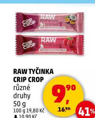 RAW TYČINKA CRIP CROP různé druhy, 50 g  v akci