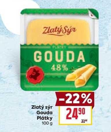 Zlatý sýr Gouda Plátky 100 g