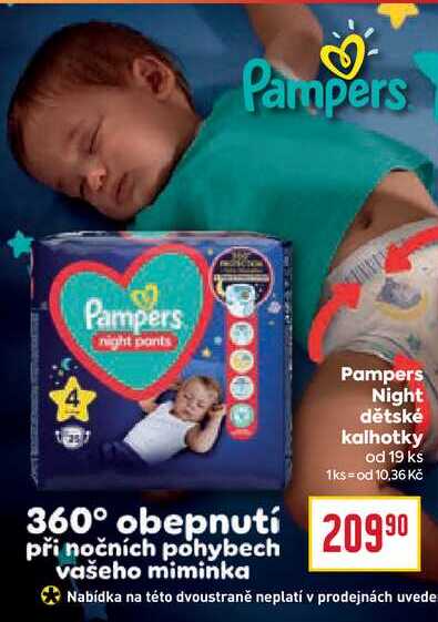 Pampers Night dětské kalhotky od 19 ks 