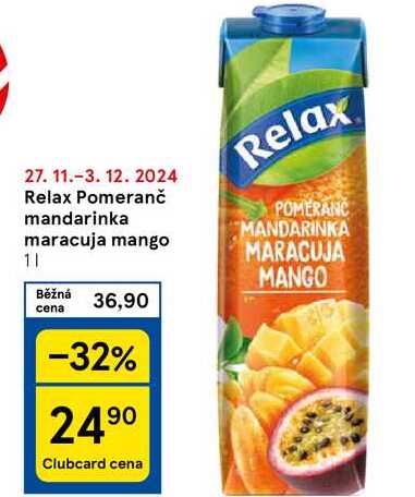 Relax Pomeranč mandarinka maracuja mango, 1 l 