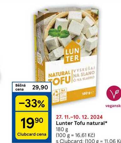 Lunter Tofu natural, 180 g