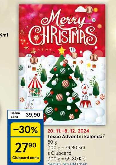 Tesco Adventní kalendář, 50 g 