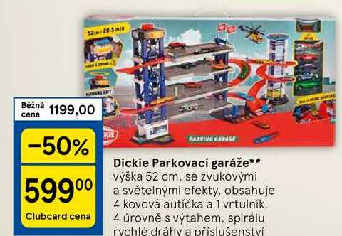 Dickie Parkovací garáže, výška 52 cm, se zvukovými a světelnými efekty