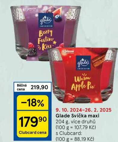 Glade Svíčka maxi, 204 g